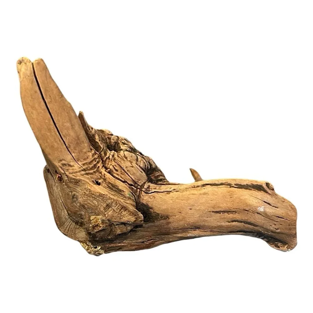 Vtg Burl Wood Driftwood Art Statue Pinecone Birds‎ Copper Wire Legs Decor